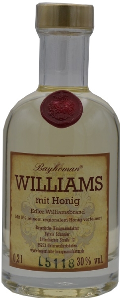 Williams mit Honig verfeinert  0,2 l    30,0 %/vol